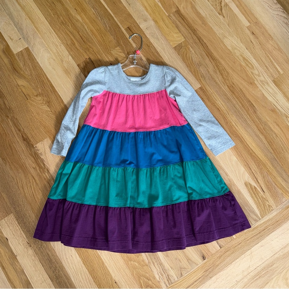 Hanna Andersson Colorblock Twirl long sleeve Dress Size 110